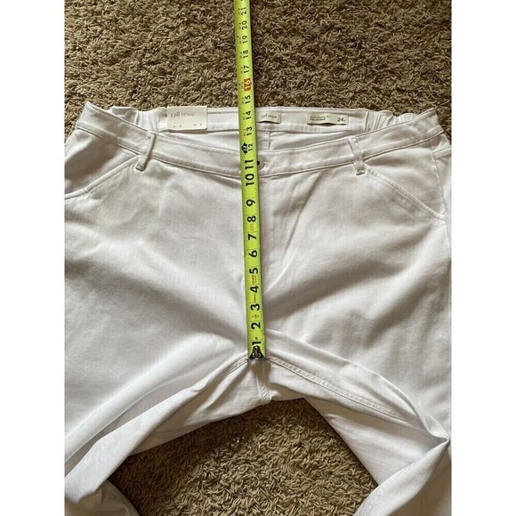 J Jill Denim Jeans White Full Leg Frayed Crops Size 24W Comfort Pockets NEW - Picture 13 of 14